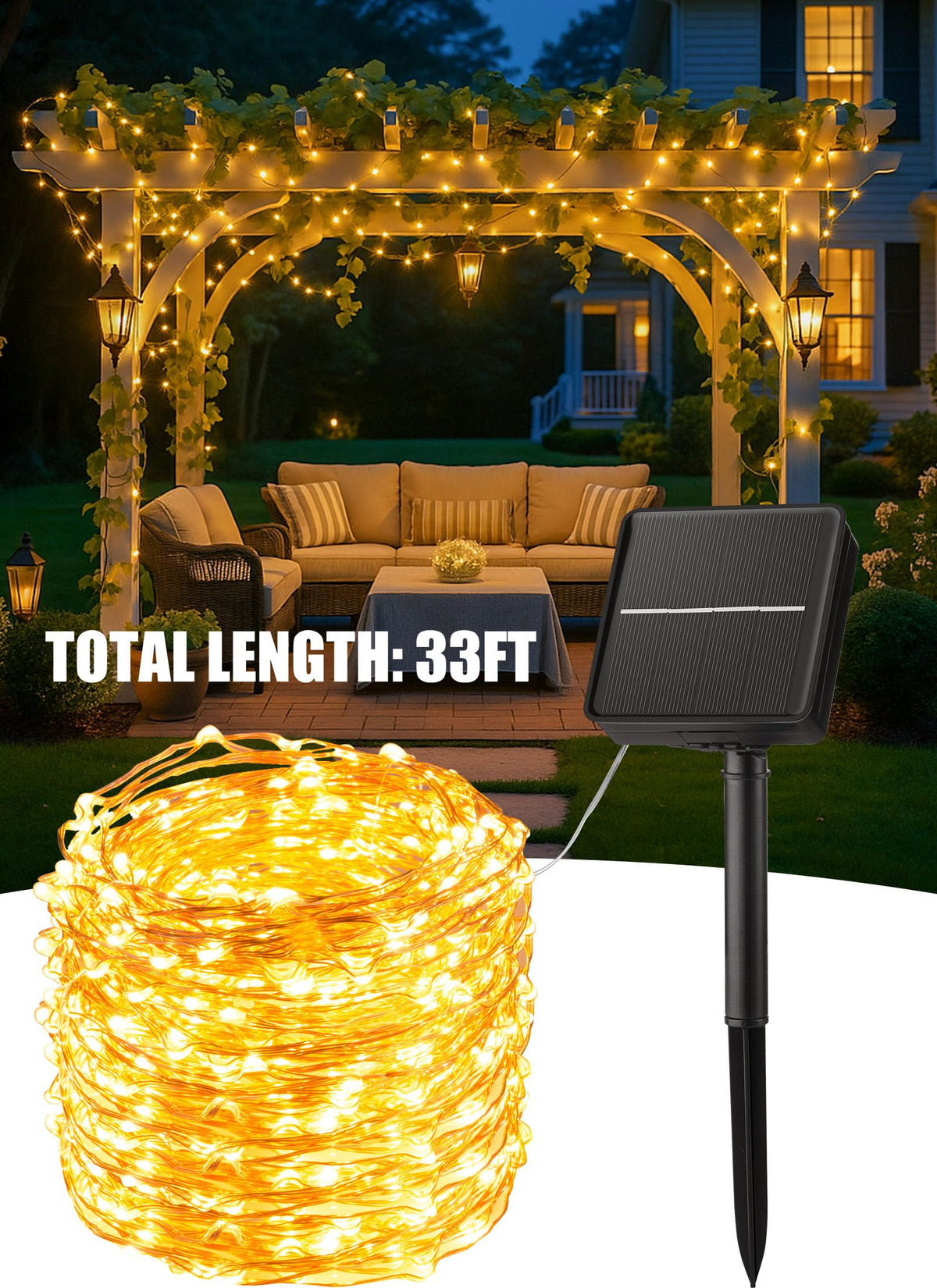Minetom weatherproof string lights for balcony and yard decoration