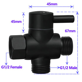 MINGOR-Style matte black diverter handle for smooth water switching.