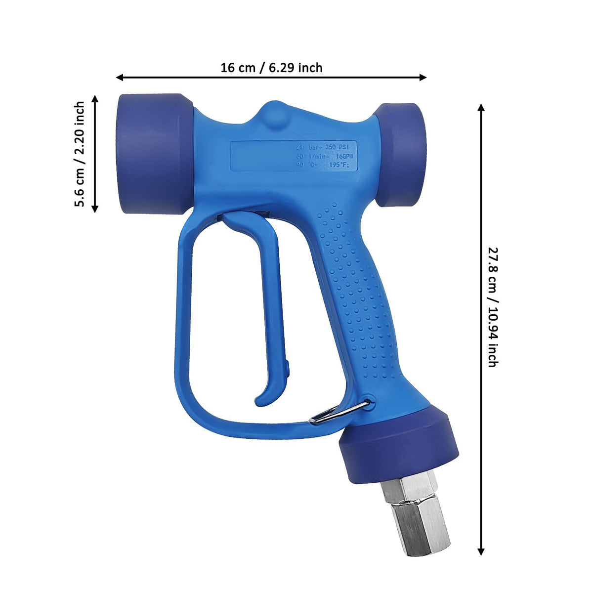 MINGOU Soft Wash Gun with adjustable nozzle 0–60 degrees for versatile cleaning.