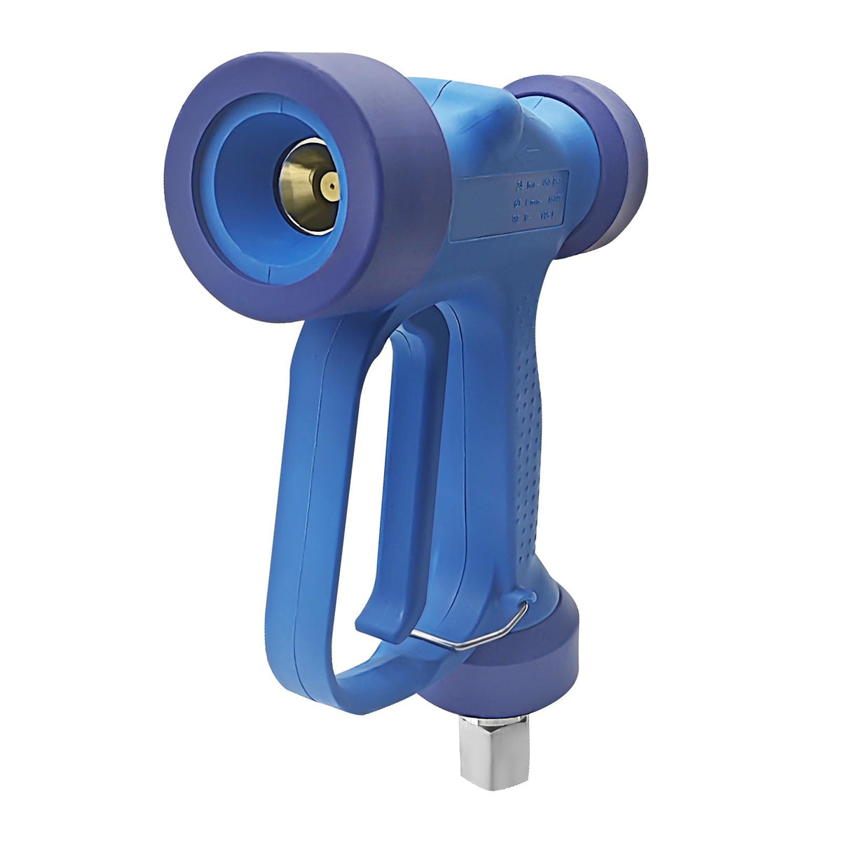 MINGOU Soft Wash Gun front view highlights blue high flow design and comfort handle.