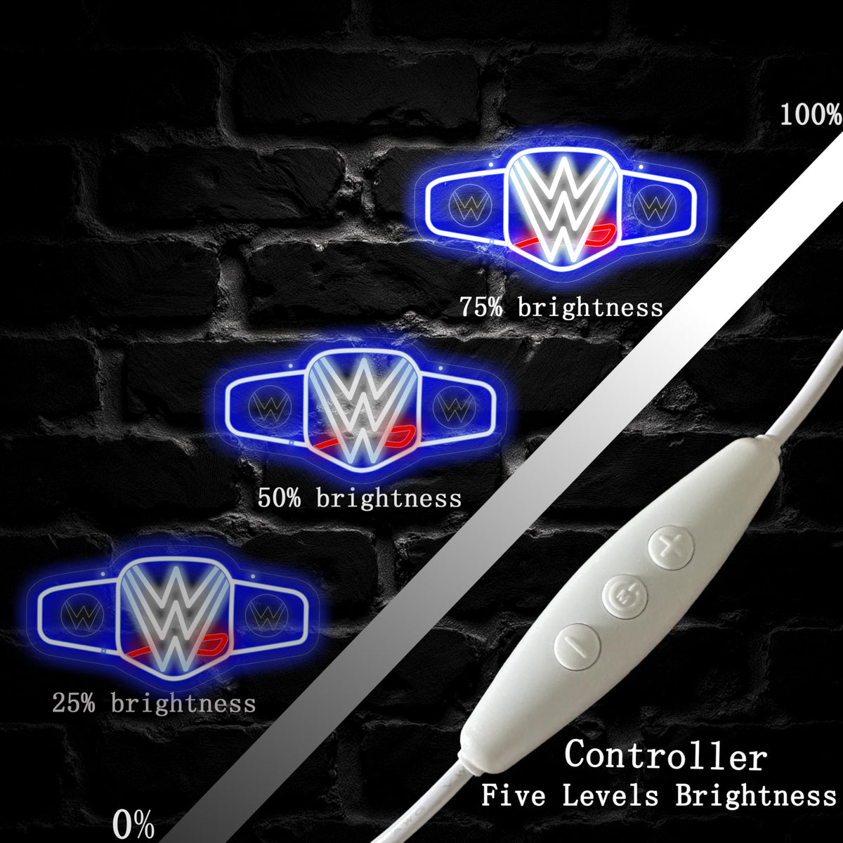 Mingxigo blue boxing belt neon decor ideal for man caves.