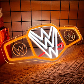 Mingxigo wrestling neon sign with bright LEDs illuminating a sports space