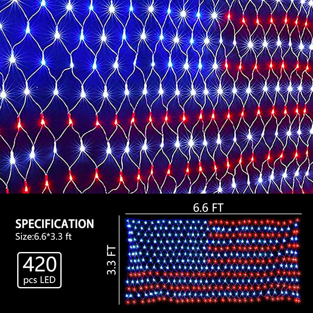 MINIAO flag lights with remote illustrate the 8 modes selection.