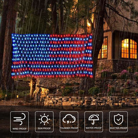 MINIAO solar panel charging setup powers the lights in sunny conditions.