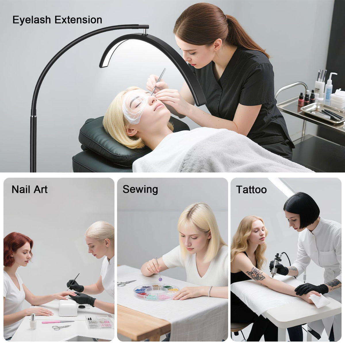 MINIEAR Half Moon Lash Light brightness and color temperature controls