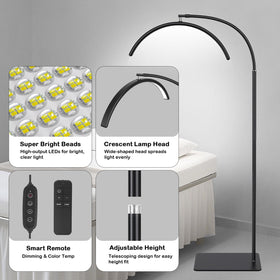 MINIEAR Half Moon Lash Light extended gooseneck demonstrates flexible positioning
