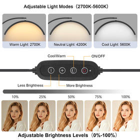 MINIEAR Half Moon Lash Light rotating-head close-up with 360-degree adjustability