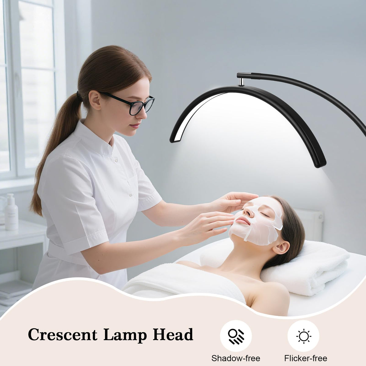 MINIEAR Half Moon Lash Light side view showing slim salon profile