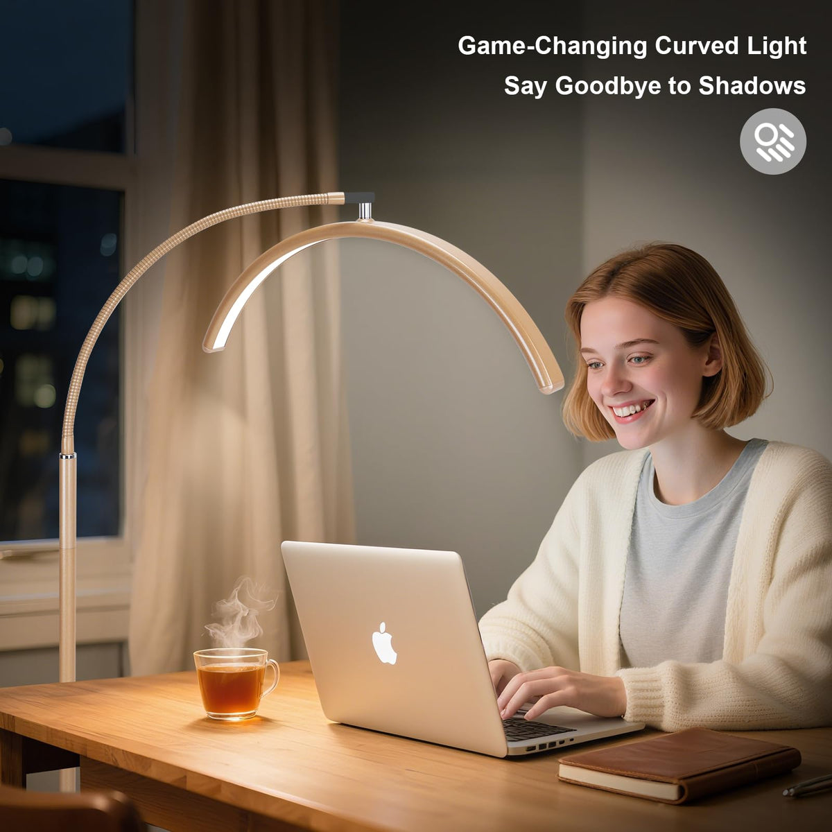 MINIEAR Lash Light height adjustable from 53 to 72 inches for client comfort