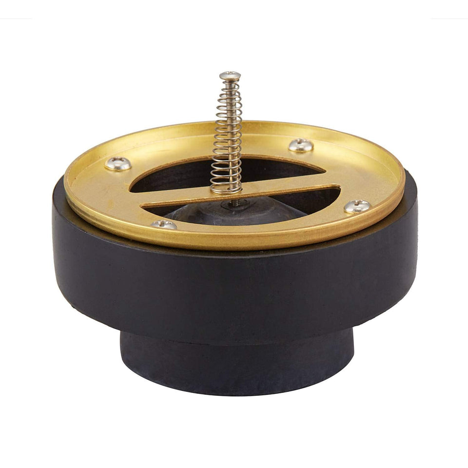 Minimprover backwater valve with brass body prevents sewer backups in 4-inch drains.
