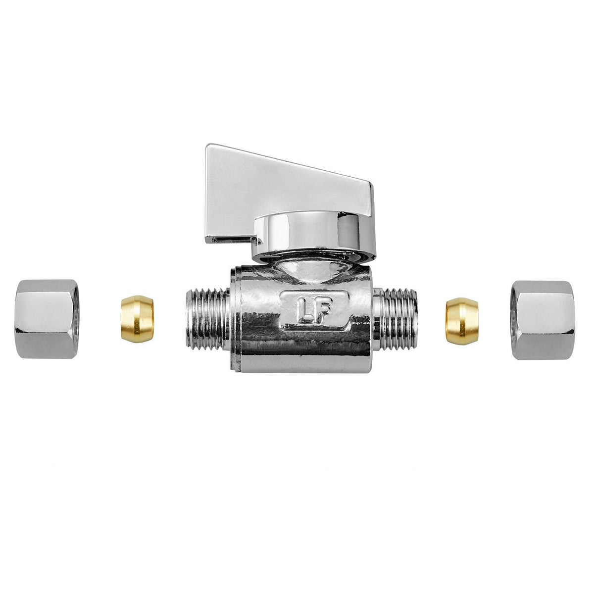 Minimprover brass angle valve installed demonstration for easy replacement.