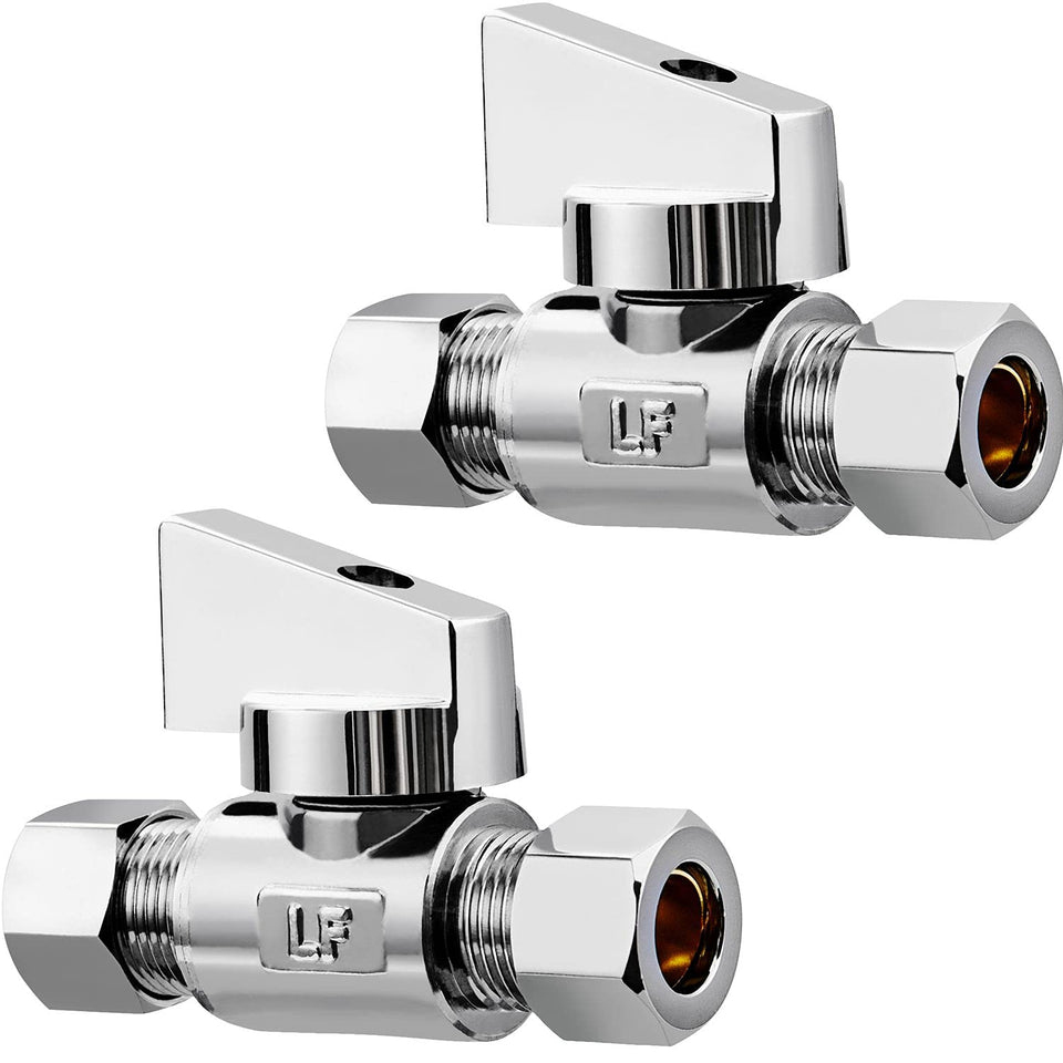 Minimprover brass angle valve quarter-turn close-up for precise flow control.