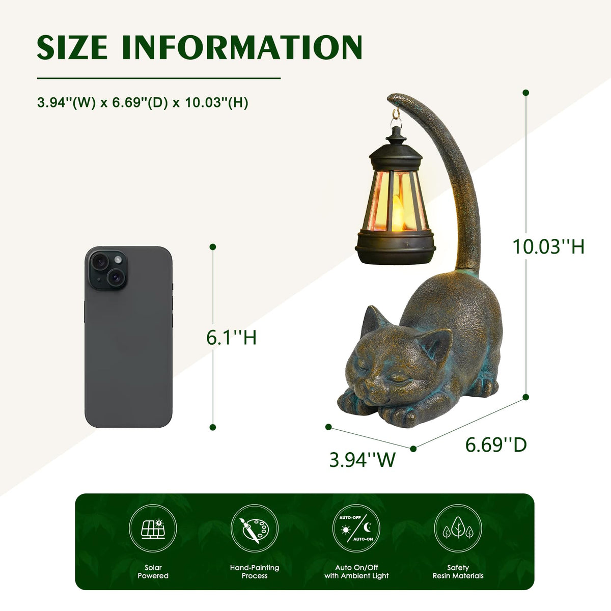 MININOVA outdoor cat statue placed in garden creates cozy curb appeal.