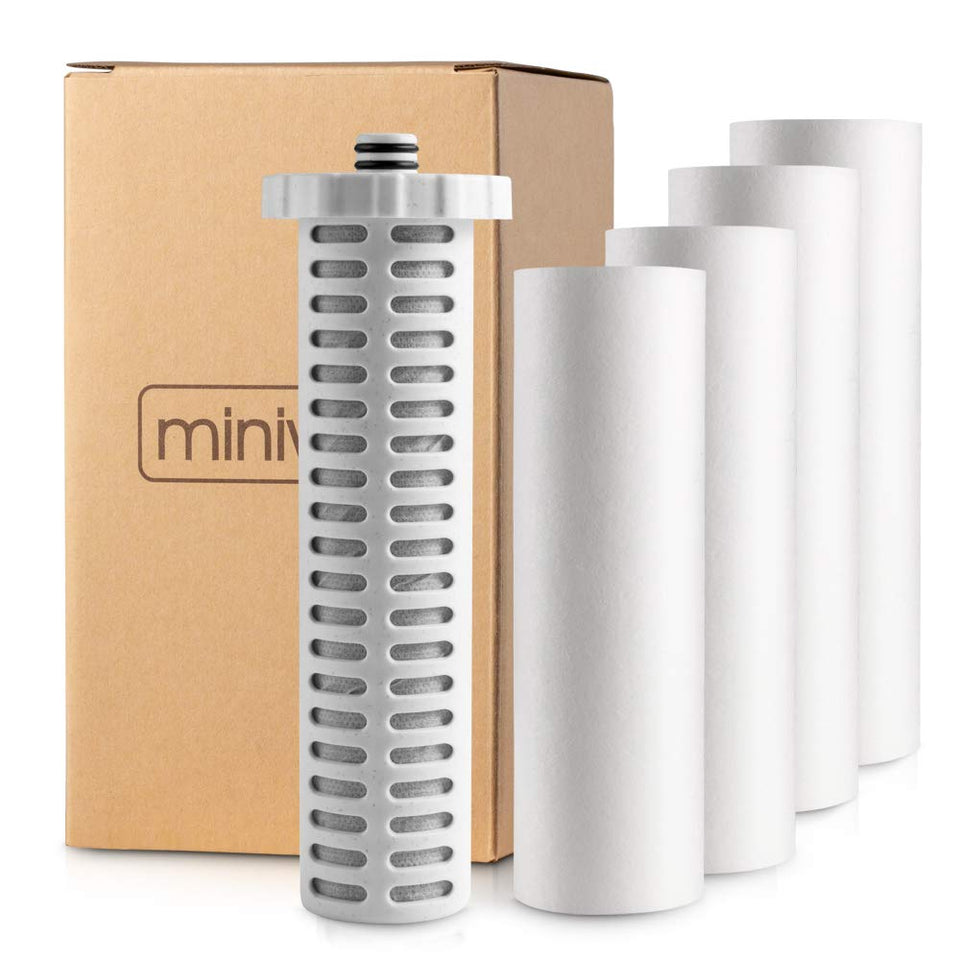 Miniwell 720-Plus composite filter reduces chlorine for fresher shower water.