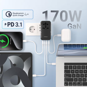 MINIX universal plug coverage for 180+ countries supports worldwide travel charging.