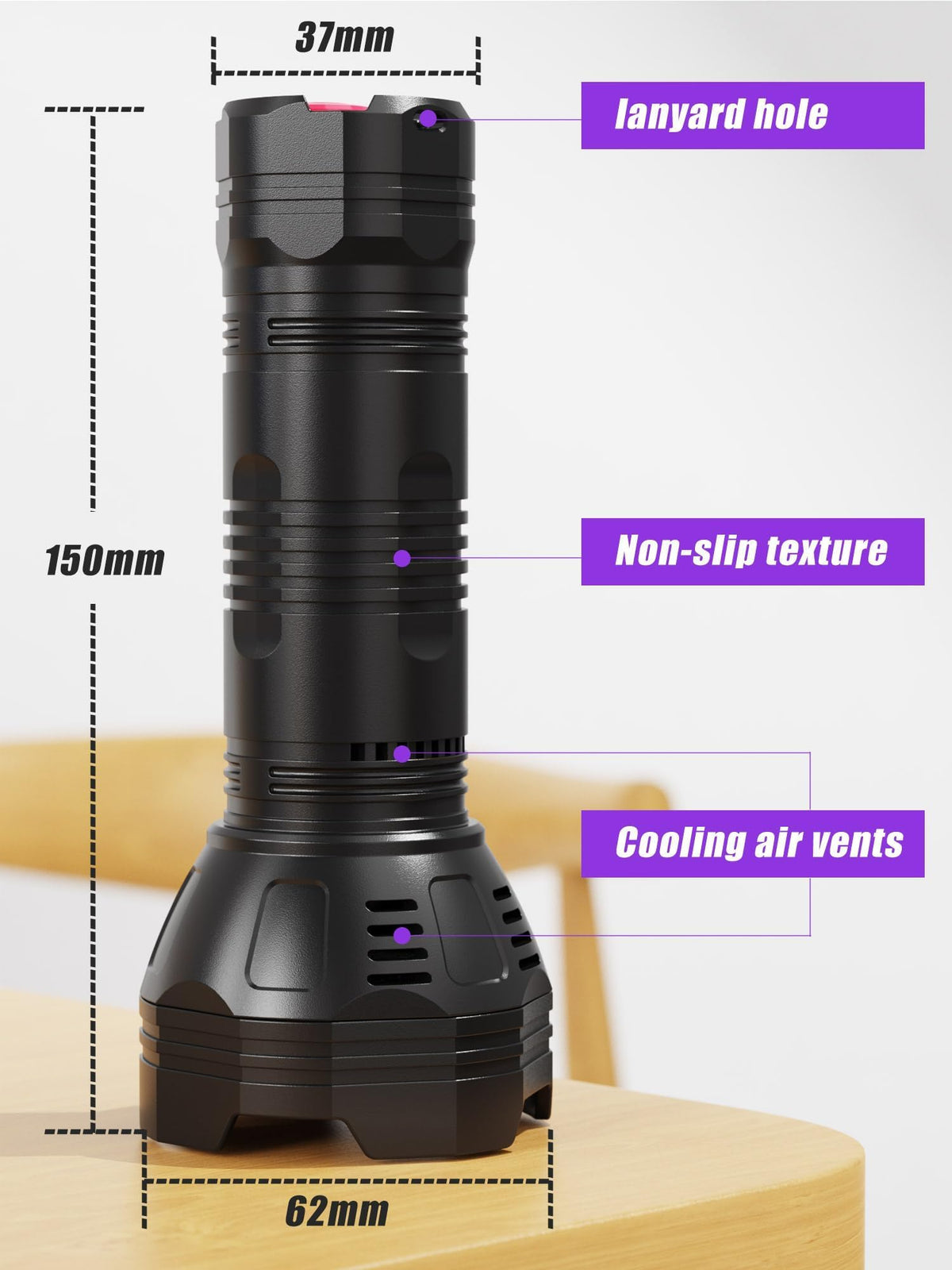 MINORZ UV flashlight is compact and portable for on-the-go use.