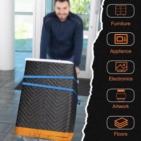 Mintboo two-pack arrangement communicates value of durable moving blankets for multi-item moves.