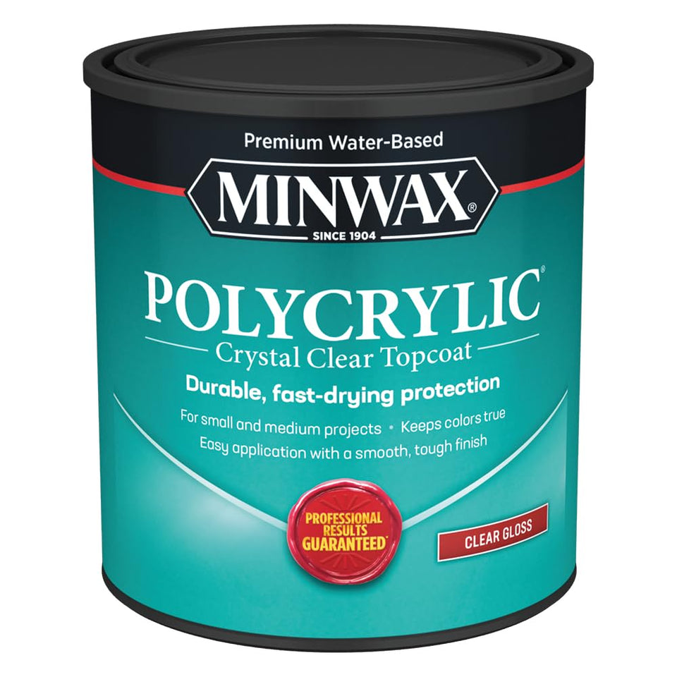 Minwax Clear Polycrylic finish on wood provides a crystal-clear protective coating that resists scratches