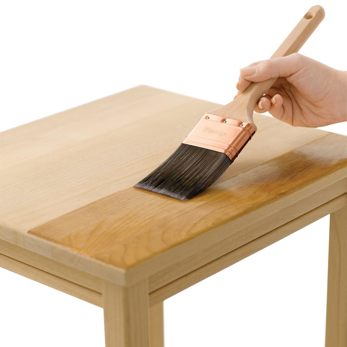 Minwax Fast Drying Polyurethane brush-application shows smooth, thin coats.