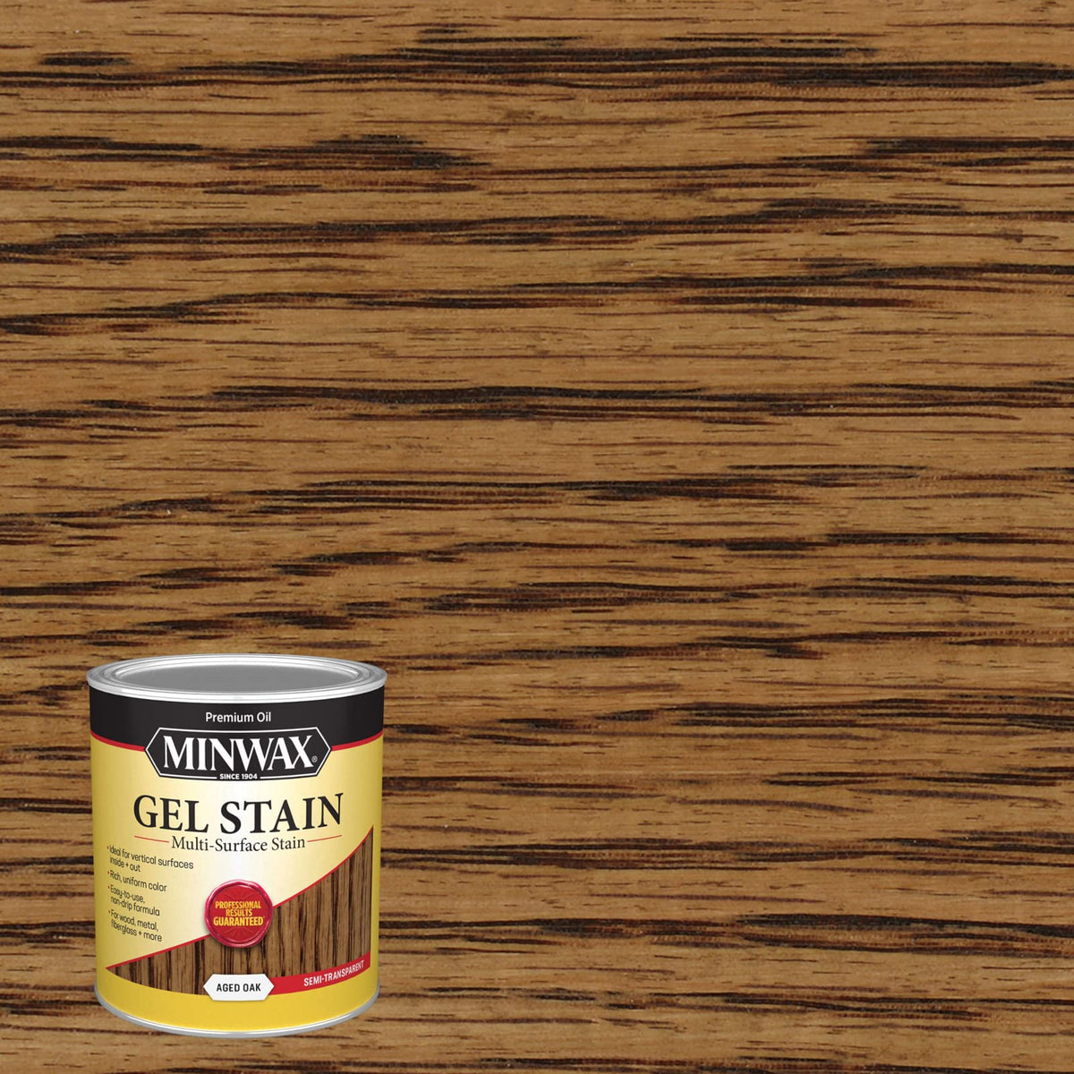Minwax Gel Stain application cloth demonstrates easy, controlled color on vertical surfaces