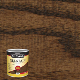 Minwax Gel Stain Coffee application brush allows precise coating on furniture.