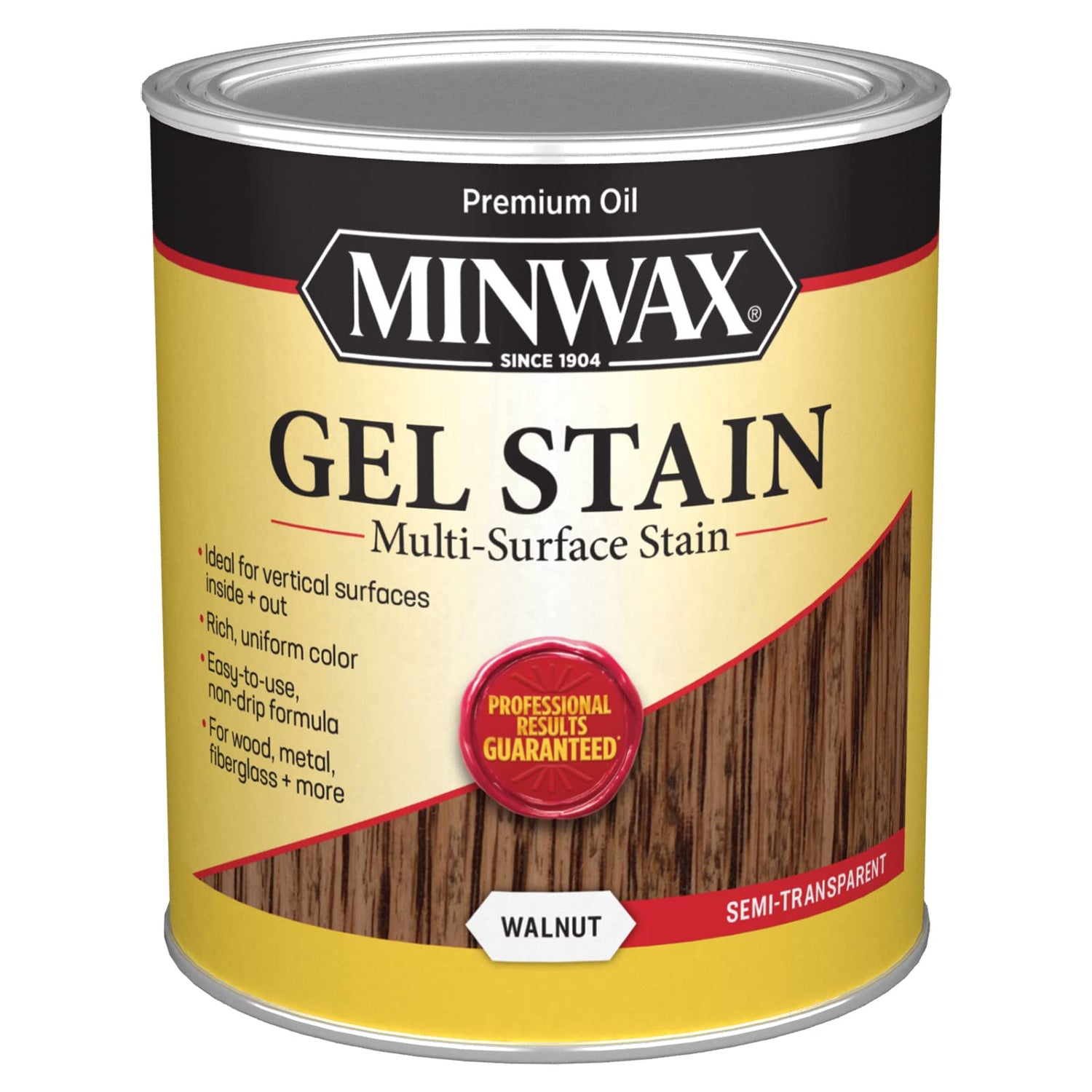 Minwax Gel Stain Walnut bottle ready for wood color.