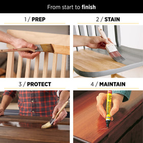 Minwax Reviver application shot shows smooth, even coverage across the wood.