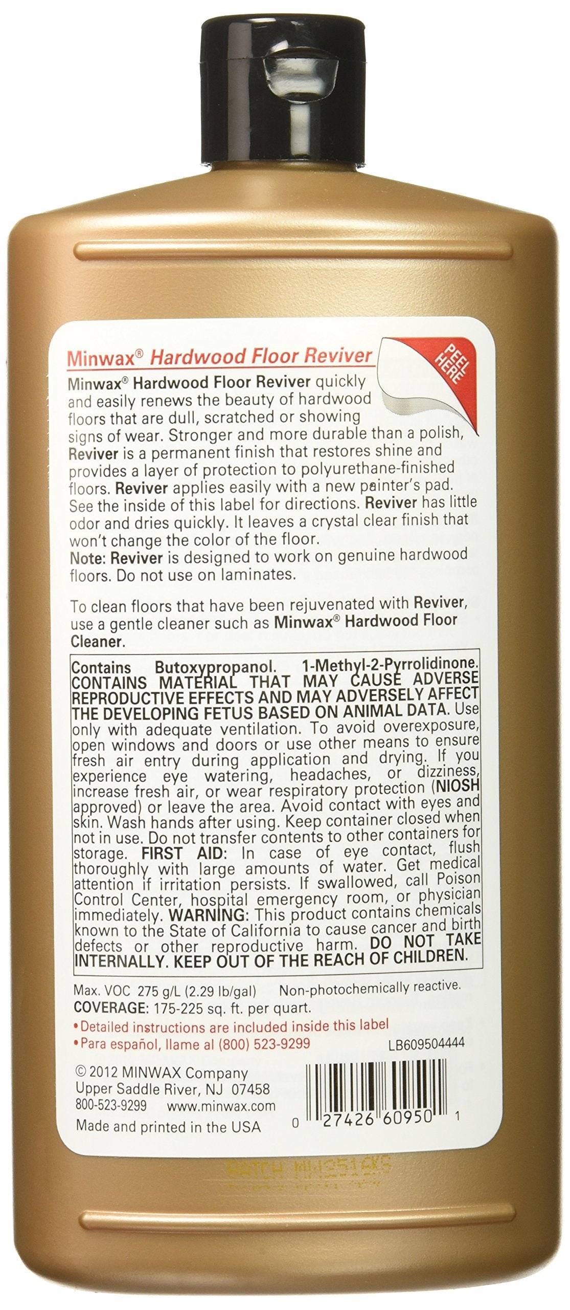 Minwax Hardwood Floor Reviver close-up displays high-gloss glaze on a pristine floor.