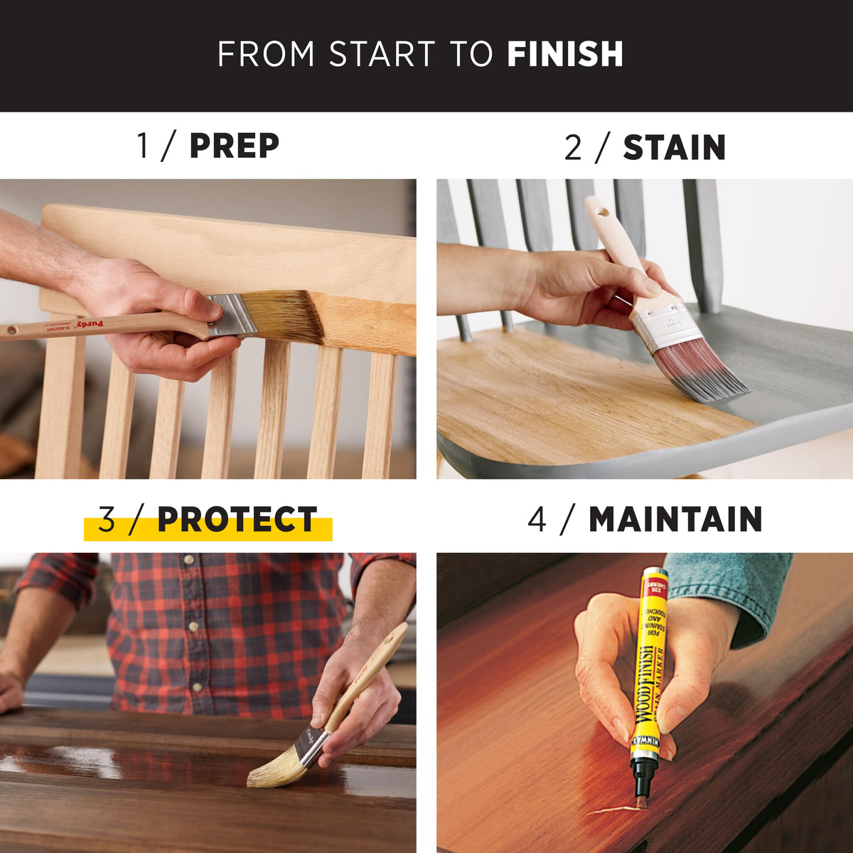 Easy cleanup with warm water after applying Helmsman gloss.