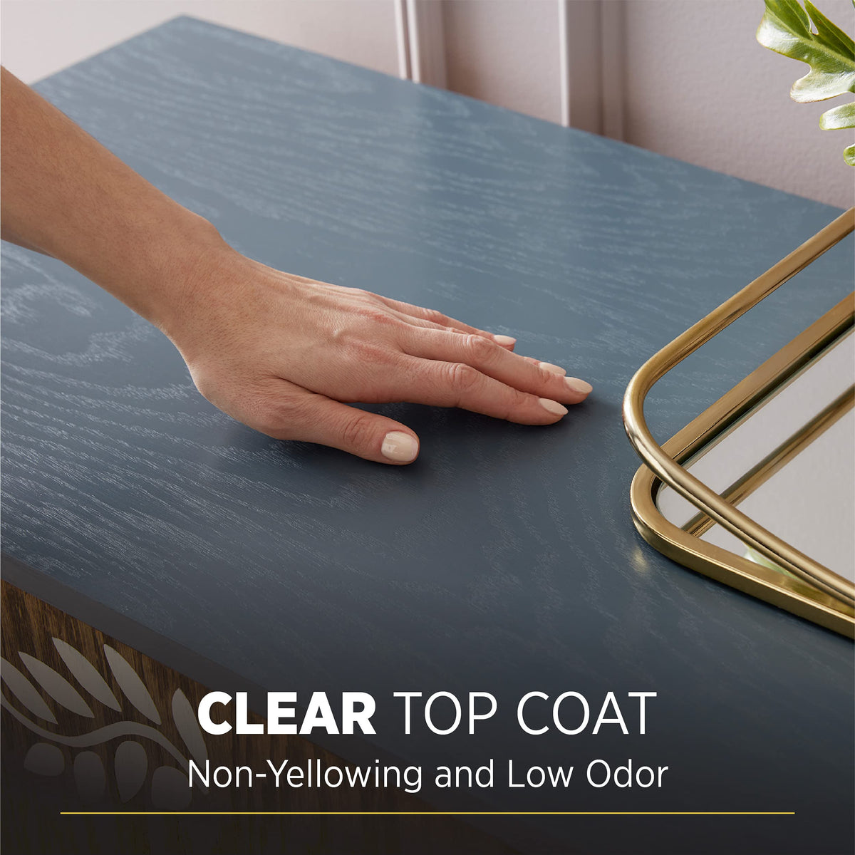 Minwax Polycrylic brush-applied coat on wood demonstrates scratch resistance and even coverage.