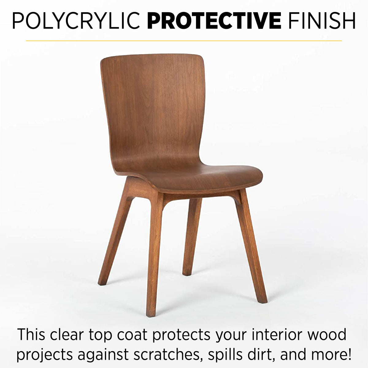 Minwax Polycrylic crystal-clear finish over light woods preserves natural beauty.