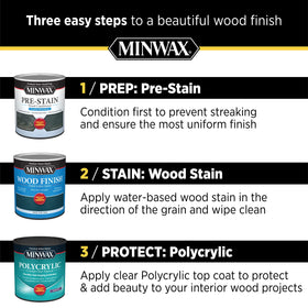 Minwax Polycrylic easy cleanup with soap and water after use.