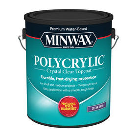 Minwax Polycrylic protective finish satin bottle shields interior wood from wear