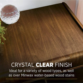 Minwax Polycrylic two-hour-dry coat ready for recoat or handling.