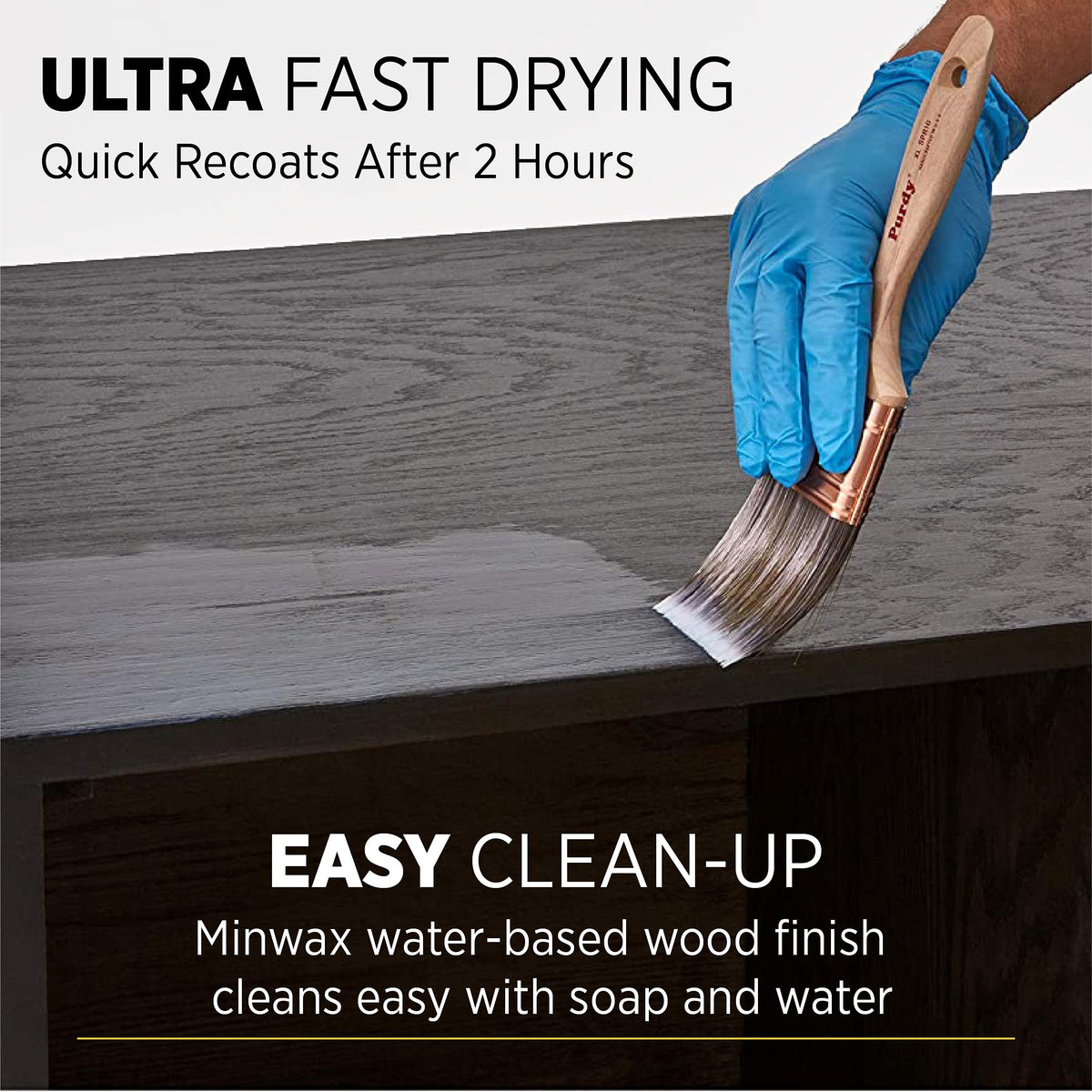 Minwax Polycrylic ultra-flat finish delivers a natural look for cabinets and furniture.
