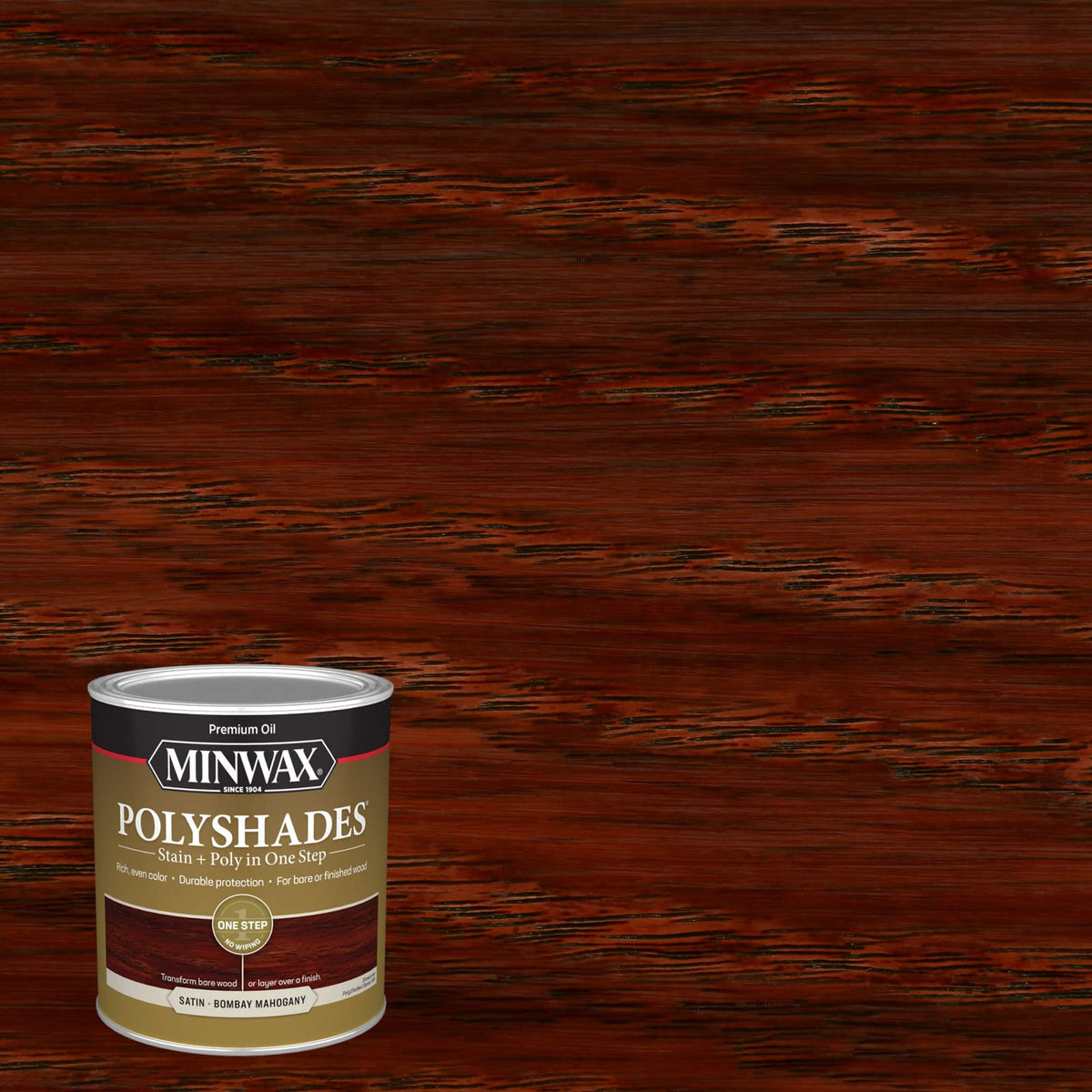 Minwax PolyShades brush application demonstrates smooth, even coverage on wood.