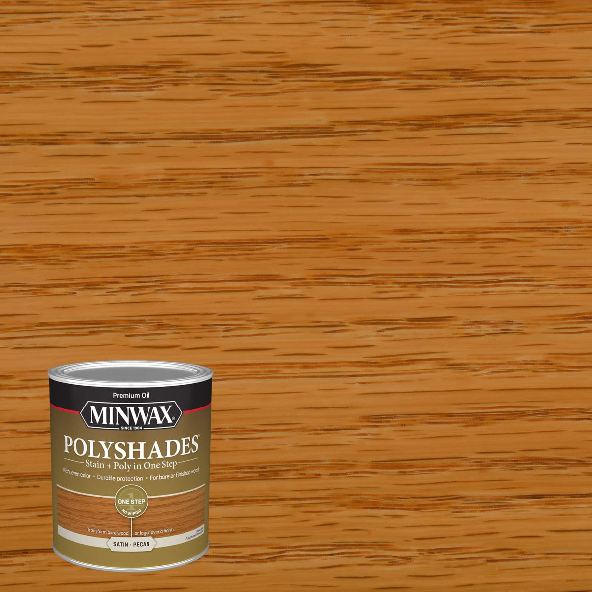 Minwax PolyShades brush-application demonstrates smooth, even coverage on wood surfaces.