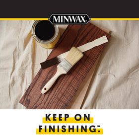 Minwax PolyShades cleanup with mineral spirits keeps the project tidy.