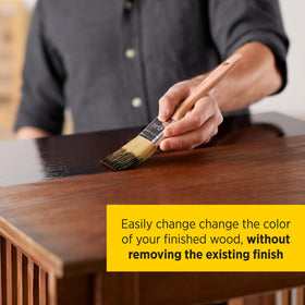 Minwax PolyShades over existing finish allows color refresh without stripping.