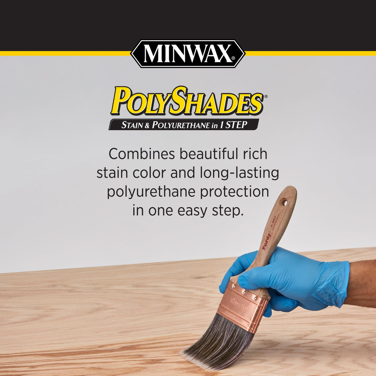 Minwax PolyShades wood-surface-finish captures the satin brown look on furniture.