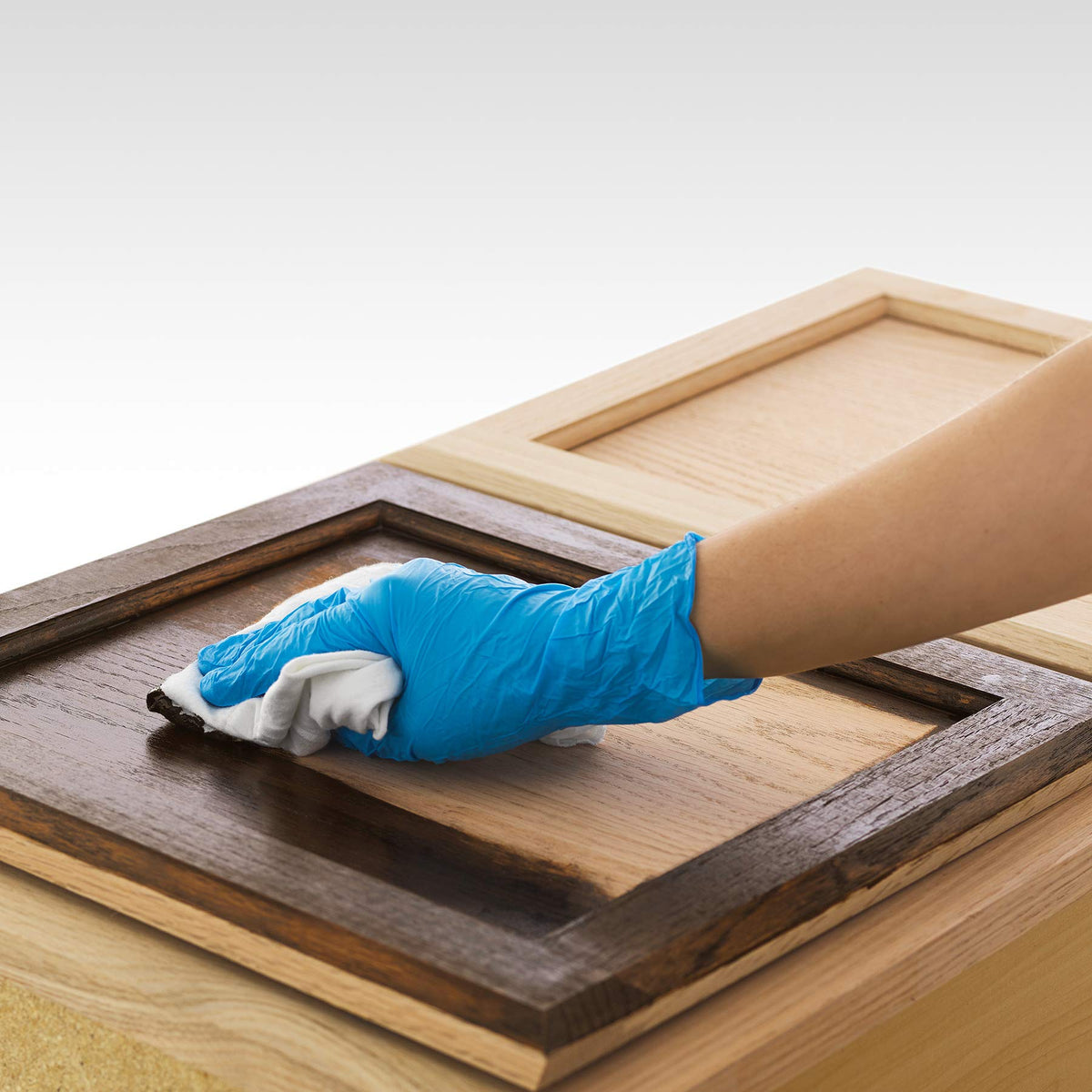 Minwax Pre-Stain Conditioner bottle prepared for even color.