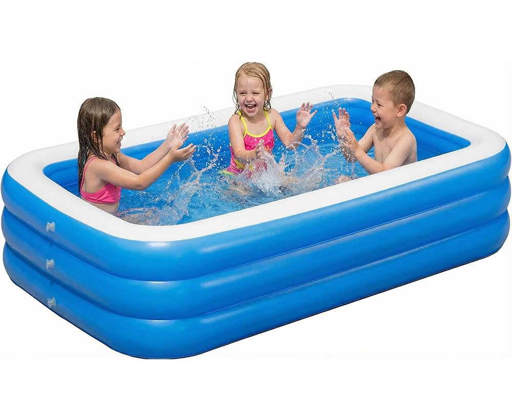 Minxchen inflatable pool 71x51x24 inches for family cooling in the backyard