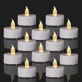MINXIN flameless tea lights 100-pack for safe ambient decor at events.