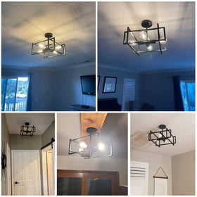 Minyuco easy-assembly ceiling light shipped in parts with instructions.