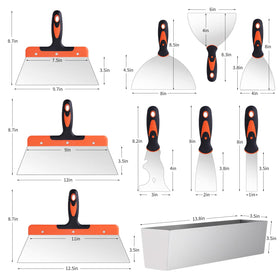 Miofth putty knife stainless steel blades for durable, rust-resistant drywall projects.