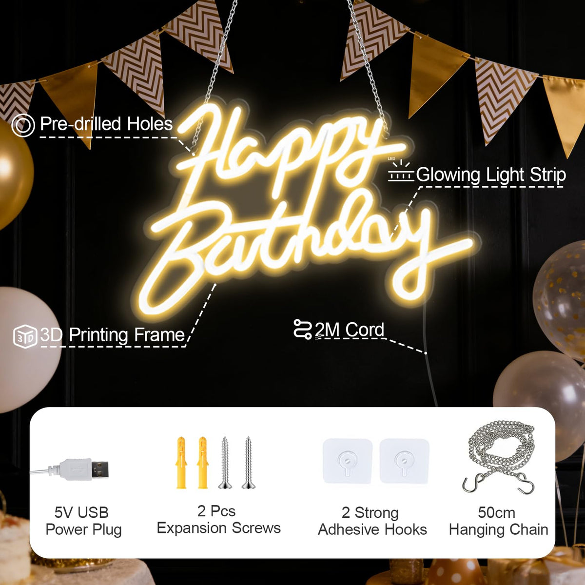Miootly durable acrylic backboard neon decor for long-lasting celebrations.