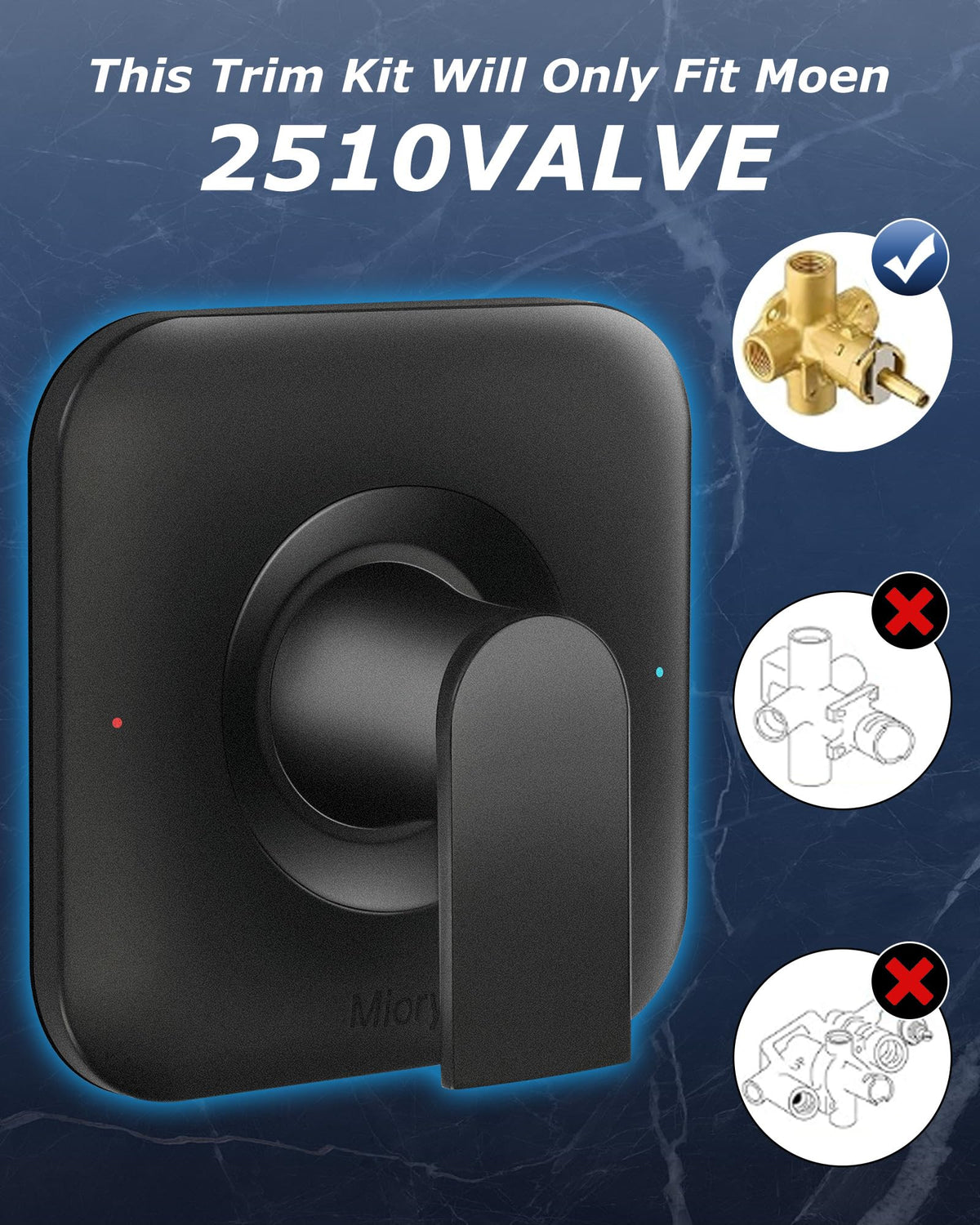 Miory corrosion-resistant matte black finish stands up to daily use.