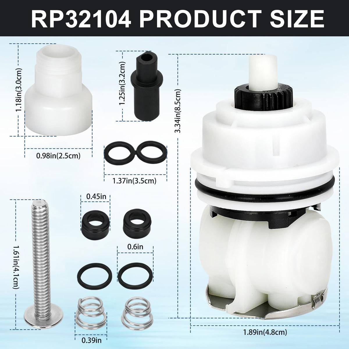Miory RP32104 easy installation process highlights quick valve replacement.