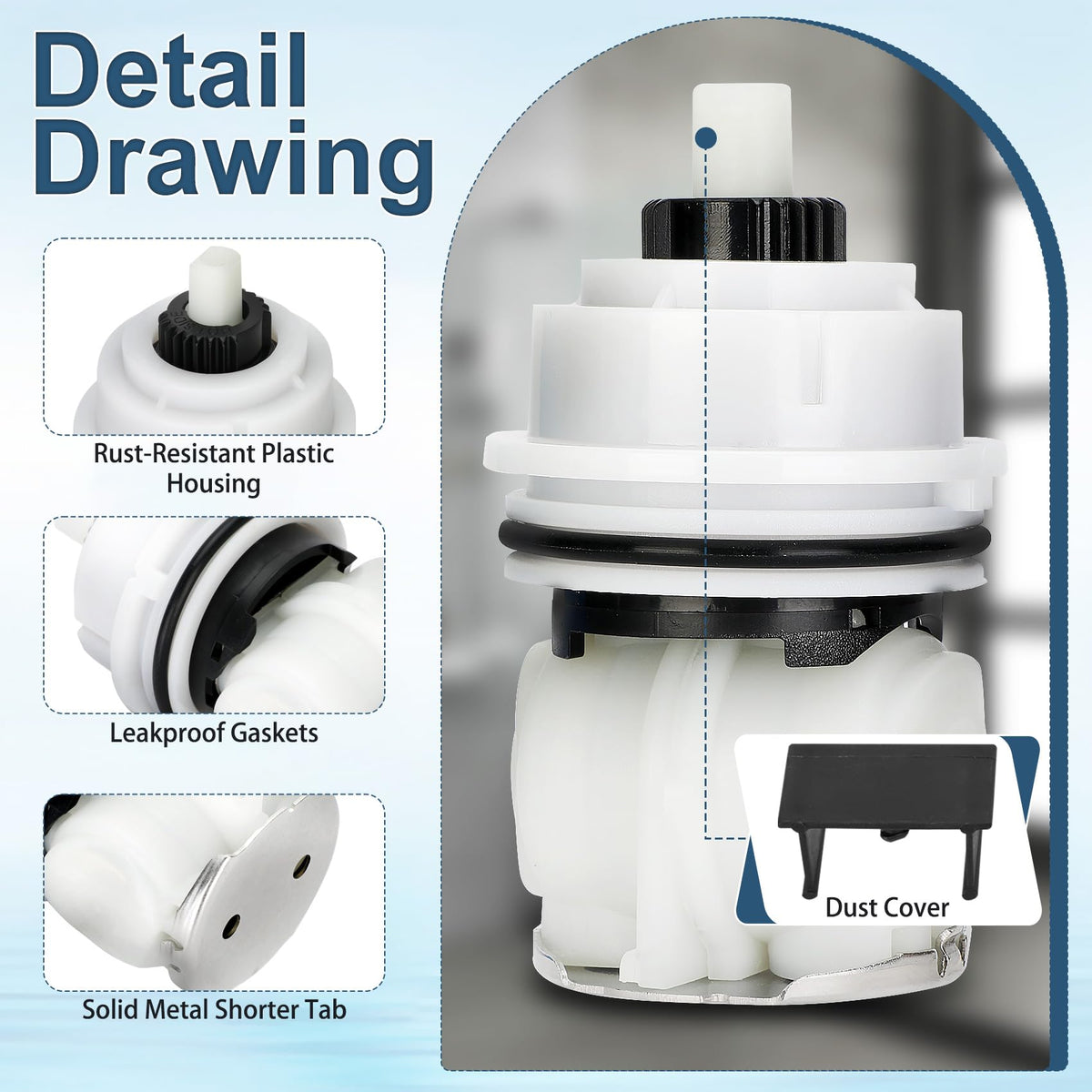 Miory RP32104 improved seal design for leak prevention and smoother operation.