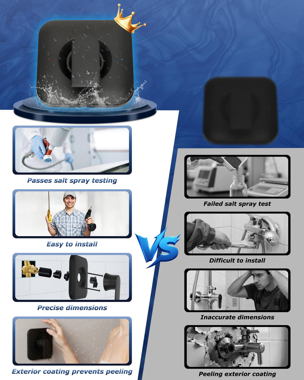 Miory temperature indicator lights help adjust water flow safely.